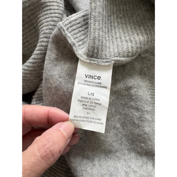 Vince Cashmere Sleeveless Cardigan Grey Size Large - Picture 6 of 9